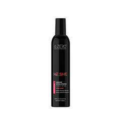 6.ZERO Mousse Extra Strong He.She- Volume e Tenuta- 300 ml
