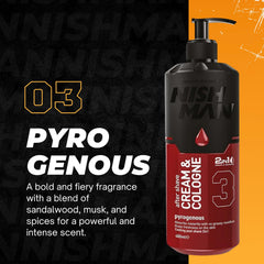 NISHMAN After Shave Cream + Cologne 2in1 N.3 Pyrogenous 400 ml – Crema Dopobarba e Colonia