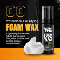 NISHMAN Hair Styling Foam Wax 150 ml – Schiuma Cera Styling Capelli Tenuta Forte