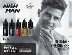 NISHMAN After Shave Cream + Cologne 2in1 N.2 Arctic Blue 400 ml – Crema Dopobarba e Colonia