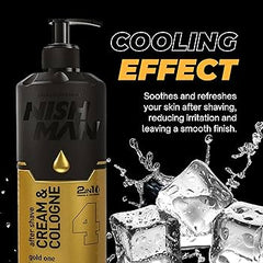 NISHMAN After Shave Cream + Cologne 2in1 N.4 Gold One 400 ml – Crema Dopobarba e Colonia