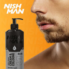 NISHMAN After Shave Cream + Cologne 2in1 N.5 Invisible Touch 400 ml – Crema Dopobarba e Colonia