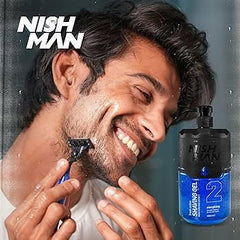 NISHMAN Gel da Barba Blu N.2 1000 ml – Gel da Barba Energizzante Fresh Active