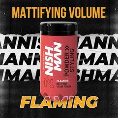 NISHMAN Hair Styling Powder P1 Flaming 20 gr – Polvere Volumizzante Capelli Effetto Opaco