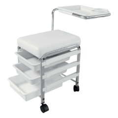 Carrello Manicure e Pedicure per Estetista- Professionale- Bianco