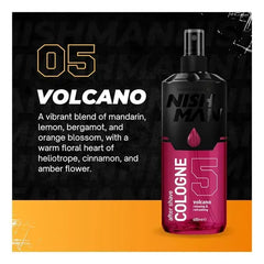 NISHMAN After Shave Cologne Volcano N.5 400 ml – Dopobarba Colonia Uomo