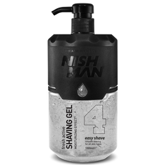 NISHMAN Gel da Barba Incolore N.4 1000 ml – Gel da Barba Energizzante Fresh Active