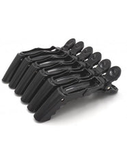 Clips Leveraggio Coccodrillo- in Plastica Nero- 6 pz