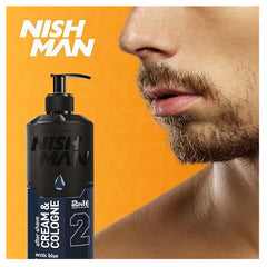 NISHMAN After Shave Cream + Cologne 2in1 N.2 Arctic Blue 400 ml – Crema Dopobarba e Colonia