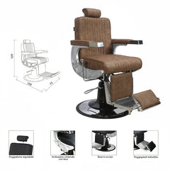 Poltrona Barbiere - Madison Marrone- Professionale