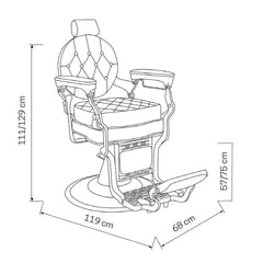 Poltrona Barbiere Vintage - St Louise Marrone- Professionale