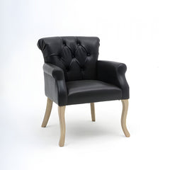 Poltrona d'Attesa Imbottita Chester- Nero