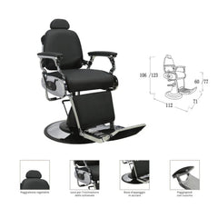 Poltrona Barbiere - Dakota Nera- Professionale