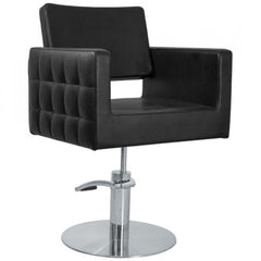 Sedia poltrona da parrucchiere Salone Diamond- Base Tonda- Nero