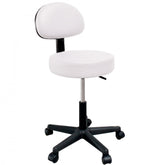 Sgabello per Estetista e Parrucchiere con Schienale e Pompa Idraulica- Handy- Bianco