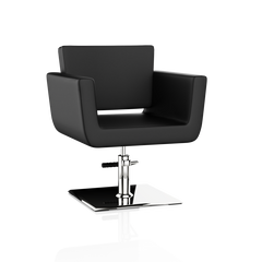 Sedia poltrona da parrucchiere Salone Georgia- Base Quadrata- Nero