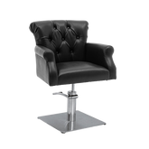 Sedia poltrona da parrucchiere Salone Chester- Base Quadrata- Nero