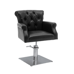 Sedia poltrona da parrucchiere Salone Chester- Base Quadrata- Nero