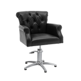 Sedia poltrona da parrucchiere Salone Chester- Base a stella- Nero