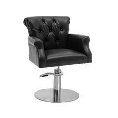 Sedia poltrona da parrucchiere Salone Chester- Base Tonda- Nero