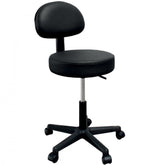 Sgabello per Estetista e Parrucchiere con Schienale e Pompa Idraulica- Handy- Nero