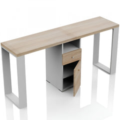 Tavolo Ricostruzione Unghie in Legno- Nails Doppio- Bianco Rovere