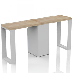 Tavolo Ricostruzione Unghie in Legno- Nails Doppio- Bianco Rovere