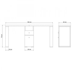 Tavolo Ricostruzione Unghie in Legno- Nails Doppio- Bianco Rovere