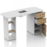 Tavolo Ricostruzione Unghie con Aspiratore Polveri a 4 Cassetti- in Legno