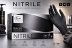 Roial Tech Guanti in Nitrile Neri- Non Talcati-  da 100 pz