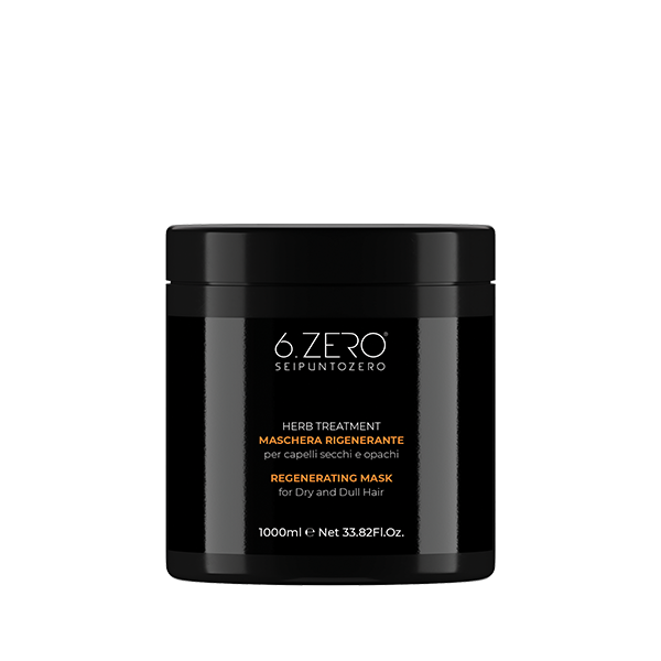 6.ZERO Maschera Rigenerante per Capelli Secchi e Opachi-Rosmarino e Salvia- 1000 ml