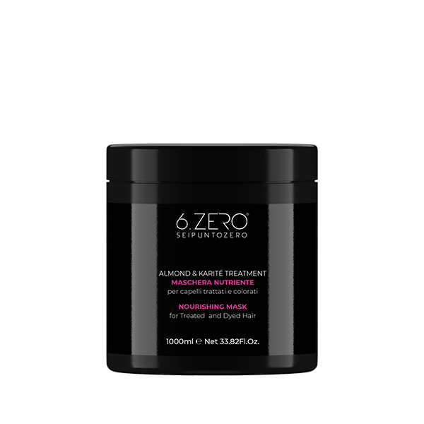 6.ZERO Maschera Nutriente per Capelli Colorati e Trattati- Almond & Karitè- 1000 ml