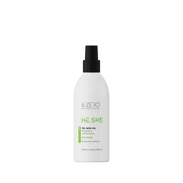 6.ZERO Olio Protezione e Brillantezza Anti-crespo- Oil No Oil He.She- 200 ml