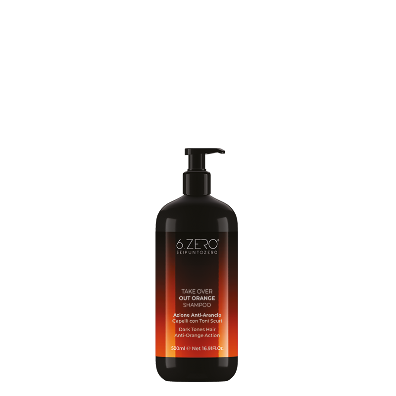 6.ZERO Shampoo Antiarancio per Capelli con Toni Scuri- Out Orange- 500 ml