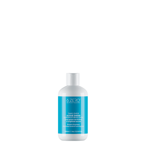 6.ZERO Shampoo Bivalente per Cute Grassa, con Forfora e Lunghezze Secche- Active Sheer -