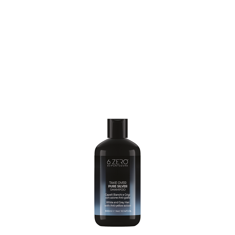 6.ZERO Shampoo Antigiallo per Capelli Bianchi, Grigi e Decolorati- Pure Silver-