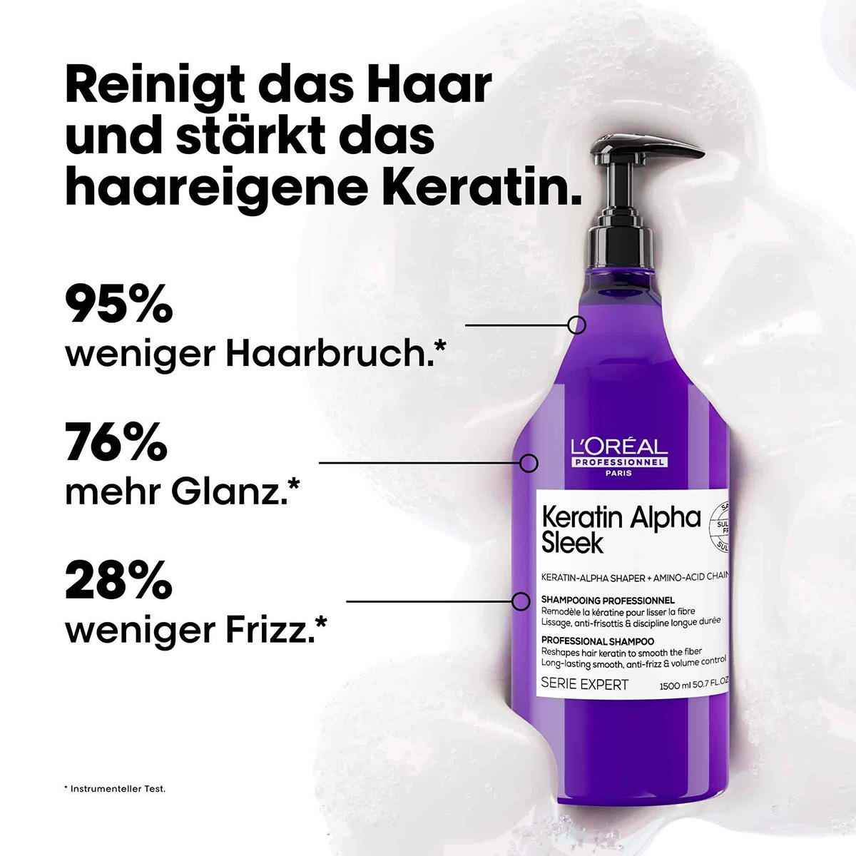 L' Oreal Serie Expert Keratin Alpha Sleek Professional-  Shampoo