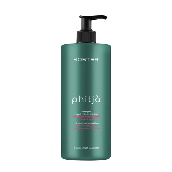 KOSTER Phitja Shampoo per Capelli Colorati e Trattati - con Estratto di Ippocastano e Mallo di Noce- 1000 ml