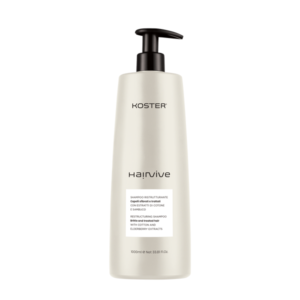 KOSTER Hairvive Shampoo Ristrutturante - per Capelli Sfibrati e Trattati-