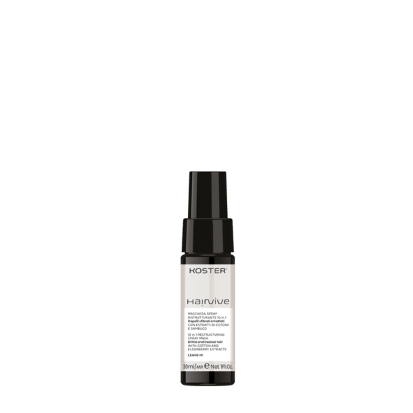 KOSTER Hairvive Maschera Spray Ristrutturante 10 in 1 - per Capelli Sfibrati e Trattati-