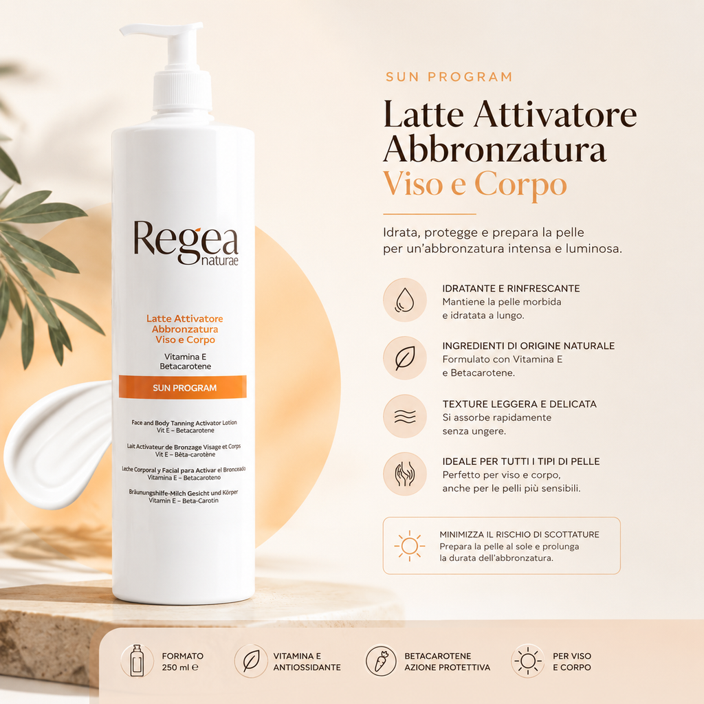 Regea Latte Attivatore Abbronzante Viso e Corpo- 900 ml