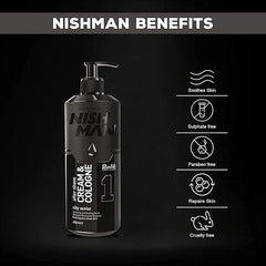NISHMAN After Shave Cream + Cologne 2in1 N.1 City Senior 400 ml – Crema Dopobarba e Colonia