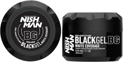 NISHMAN Hair Styling Black Gel White Coverage 300 ml – Gel Capelli Nero Copertura Capelli Bianchi