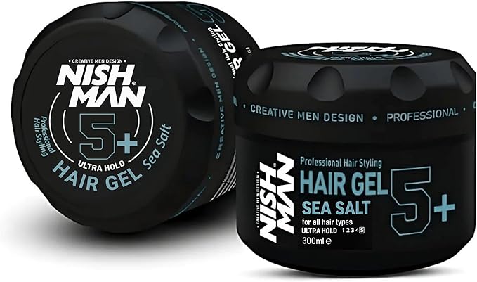 NISHMAN Ultra Hold Sea Salt Hair Gel 300 ml – Gel Capelli Tenuta Ultra Forte