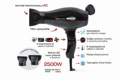 Phon Professionale Vesuvio Kompakt Nero– 2500W