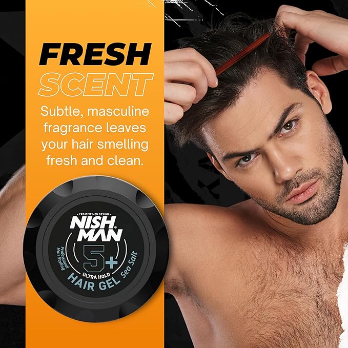 NISHMAN Ultra Hold Sea Salt Hair Gel 300 ml – Gel Capelli Tenuta Ultra Forte