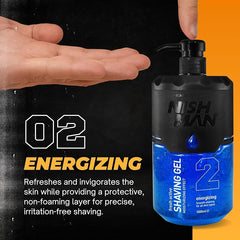 NISHMAN Gel da Barba Blu N.2 1000 ml – Gel da Barba Energizzante Fresh Active