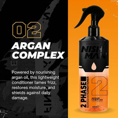 NISHMAN Two-Phase Hair Conditioner Argan Therapy 400 ml – Balsamo Spray Bifasico Senza Risciacquo