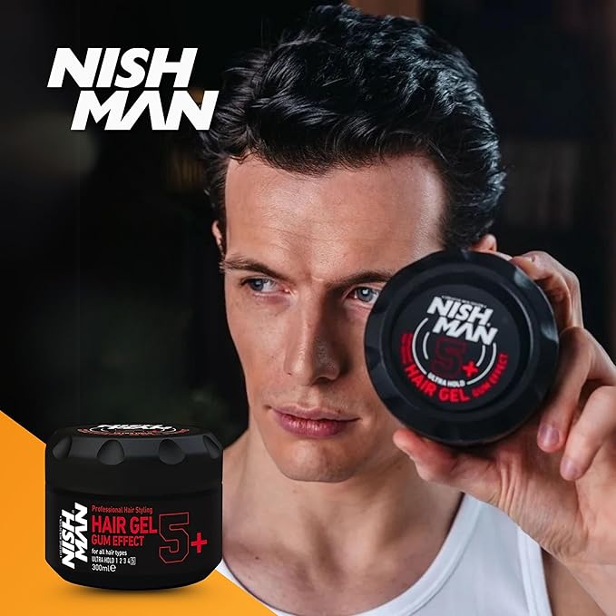 NISHMAN Ultra Hold Gum Effect Hair Gel 300 ml – Gel Capelli Tenuta Ultra Forte