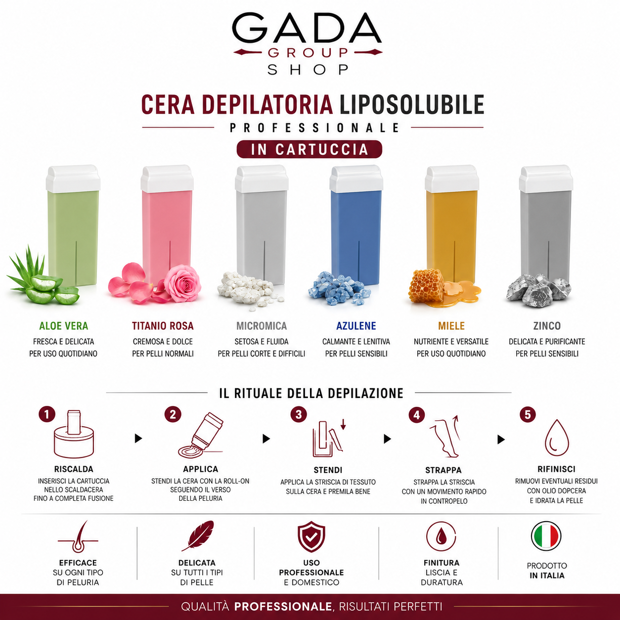 Roial Cera Depilatoria Liposolubile Micromica- per Pelli Delicate- 100 ml